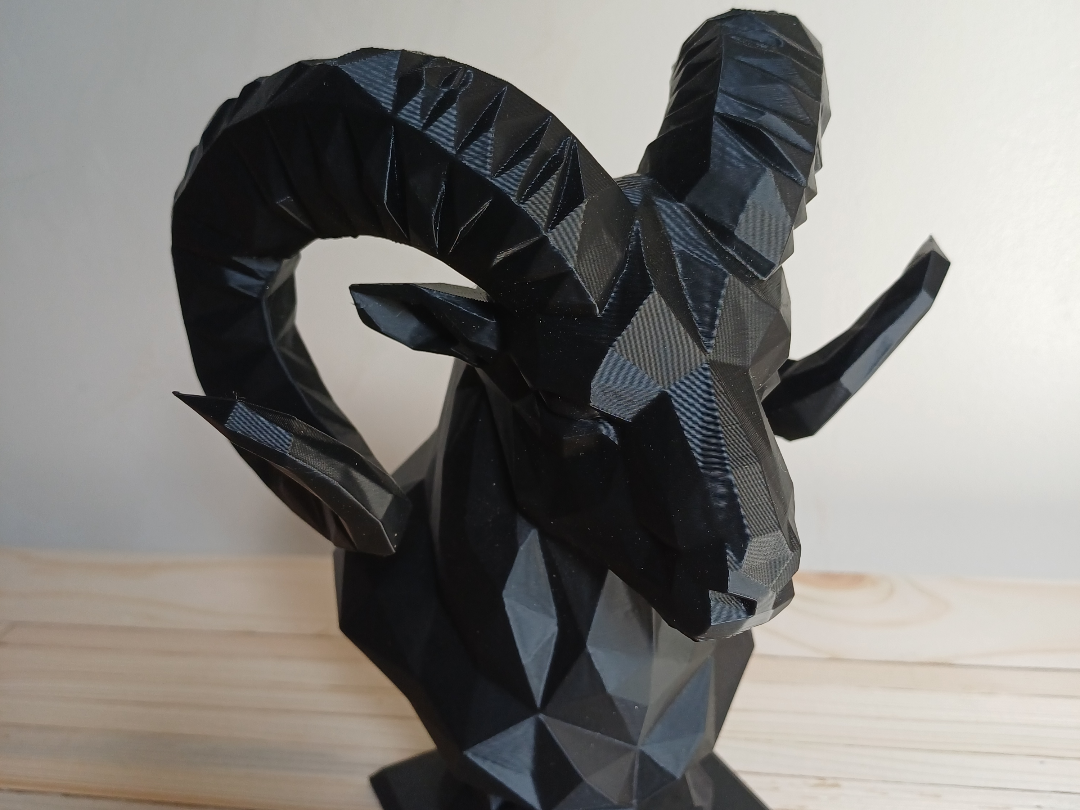 Low Poly Aries Zodiac Ram Bust — 20cm