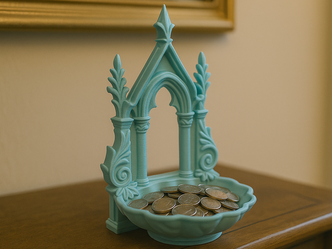 Gothic Shell Catchall Tray – Ornate Entryway Bowl