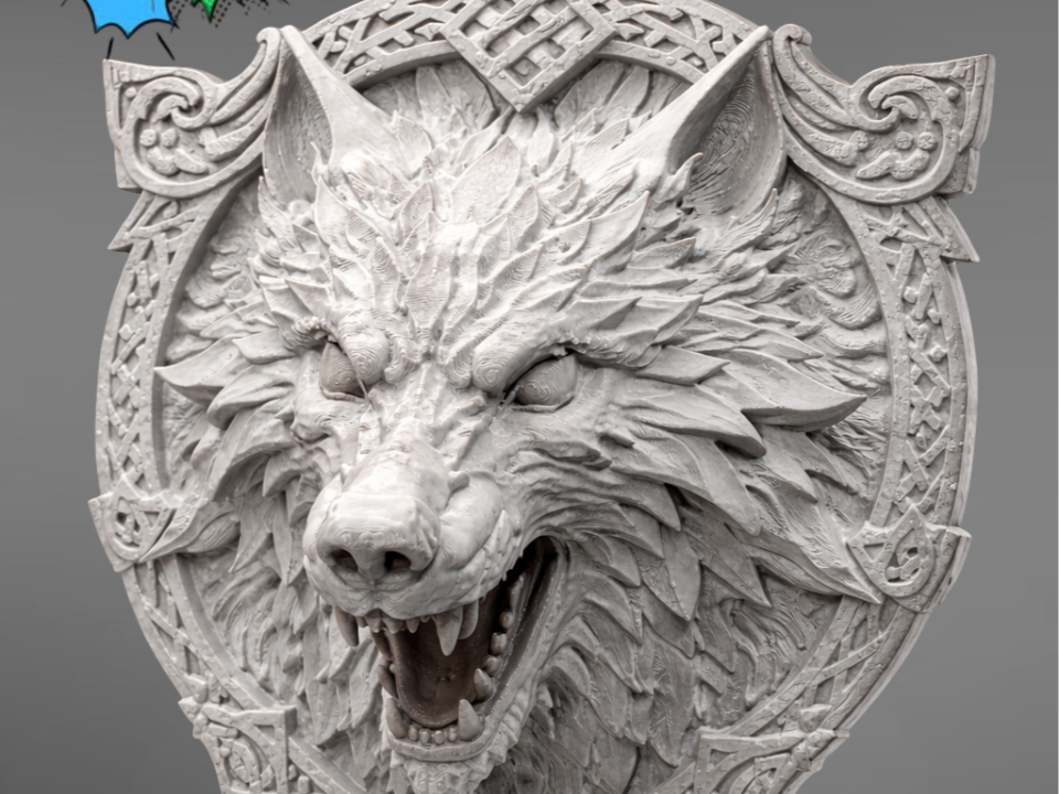 Wolf Head Wall Plaque