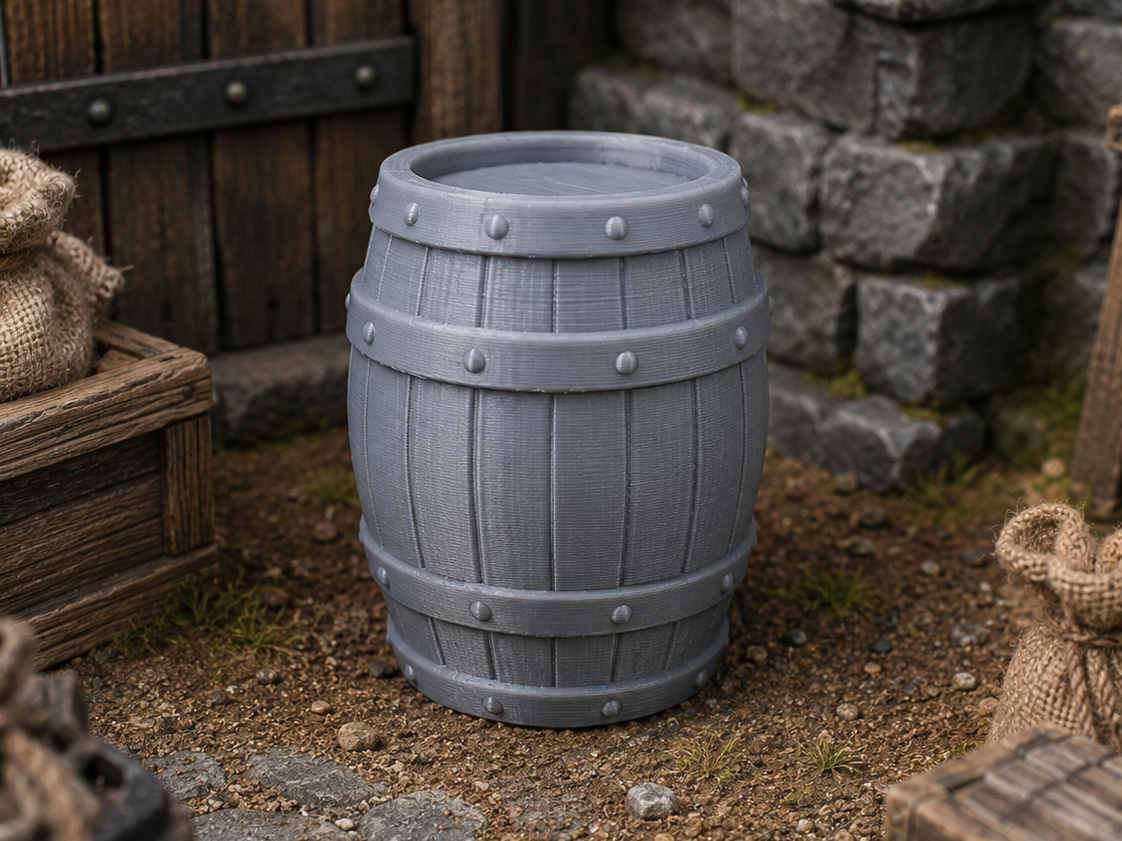 Medieval Barrel – 28mm Tabletop Prop