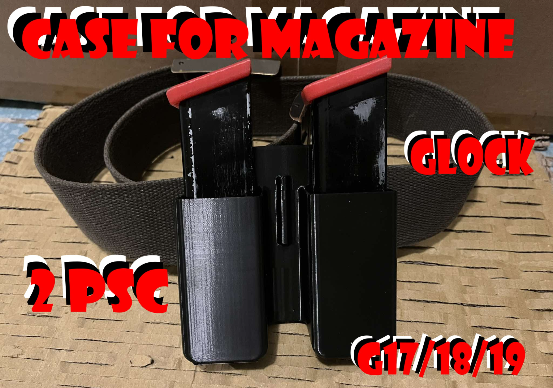 Airsoft Case Holster 2 magazines Glock 17/18/19 WE