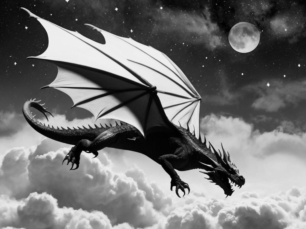 HueForge Dragon Danger in the clouds