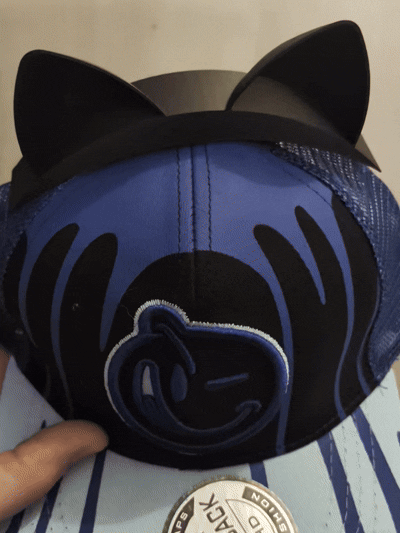 Slide on Cap Button Cat Ears (baseball cap)