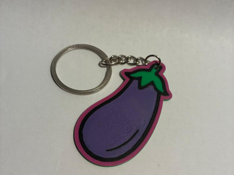 Eggplant keychain