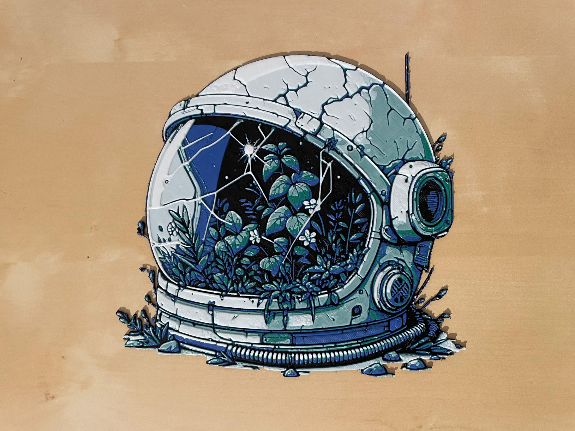 PostApocalyptic Nature Surrealism Astronaut Helmet
