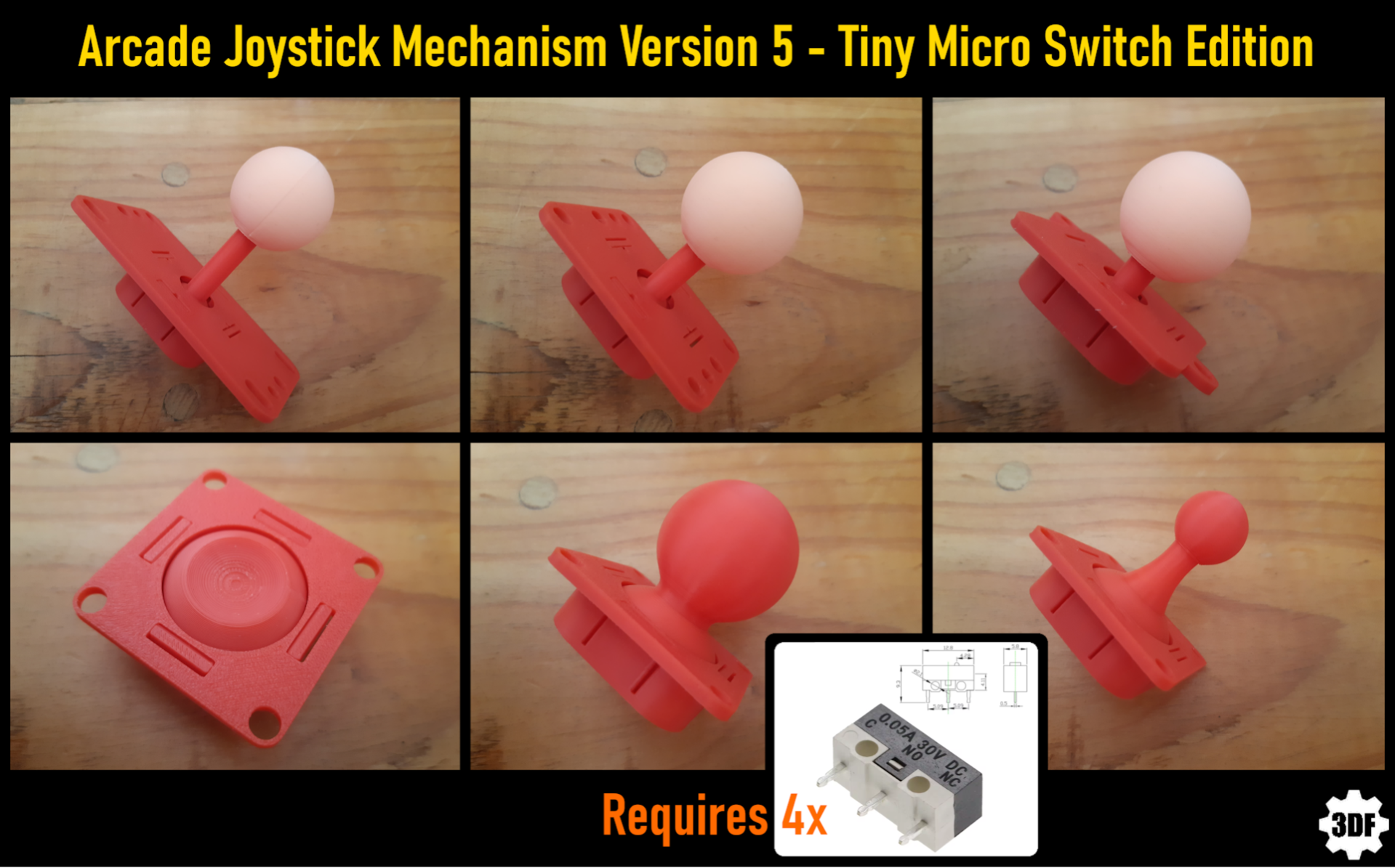 Arcade Joystick Mechanism V5 - Tiny Micro Switch