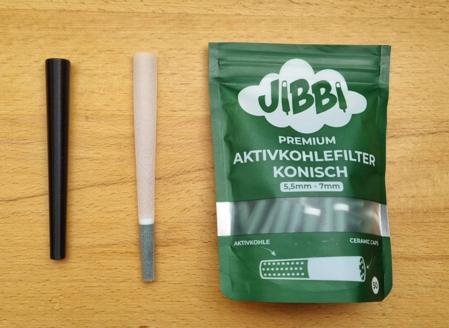 Joint-Cone-Jibbi Premium Activkohlefilter konisch