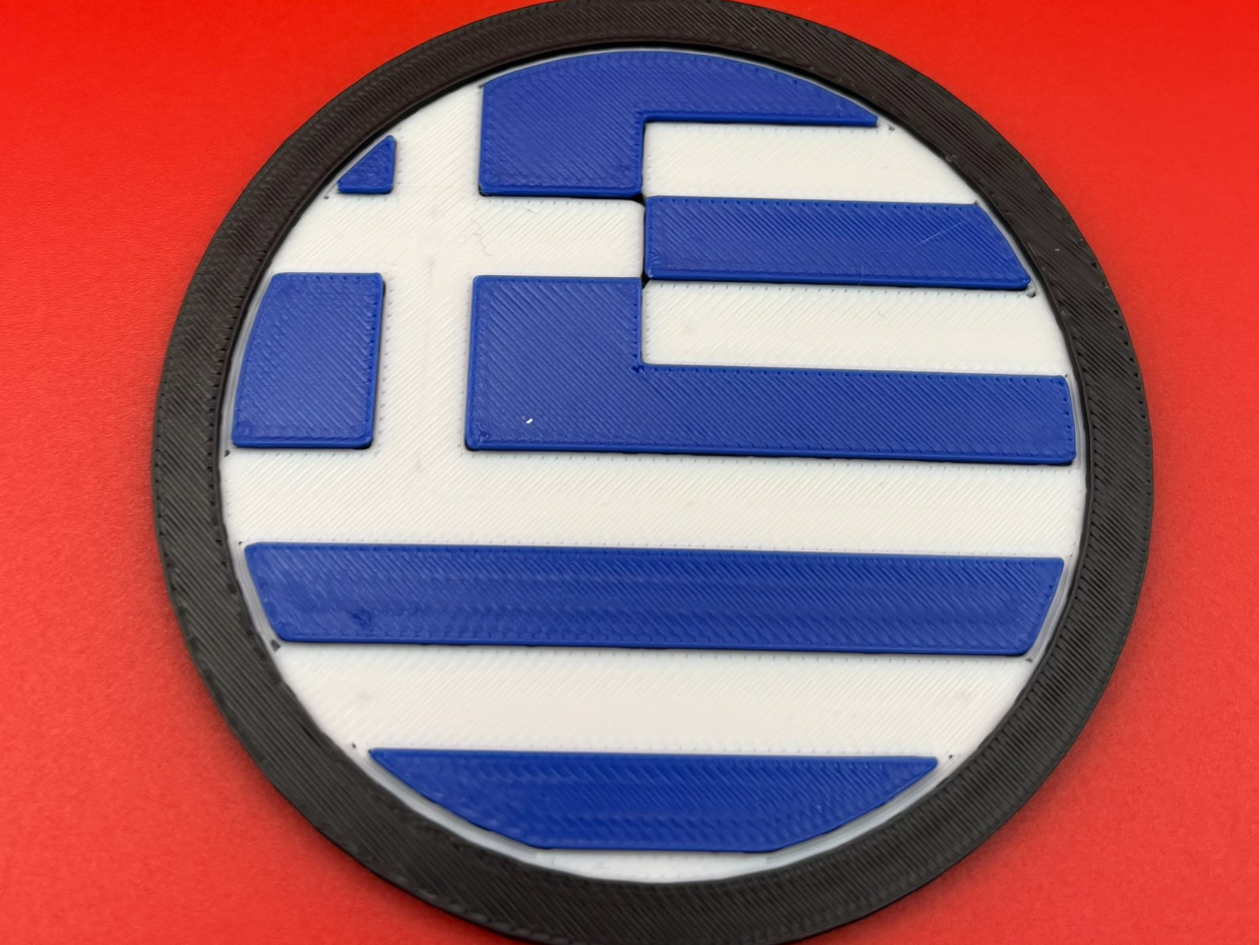 Greece flag 3" coaster