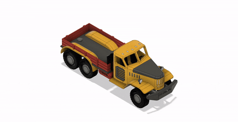Yellow Zil Old School Dump Truck