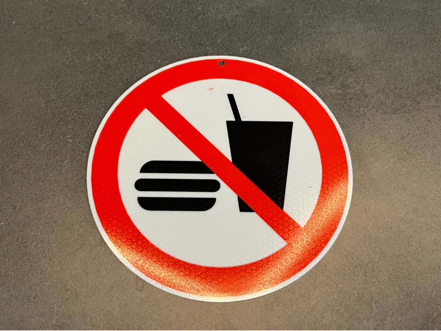 Verbotsschild Essen und Trinken rund