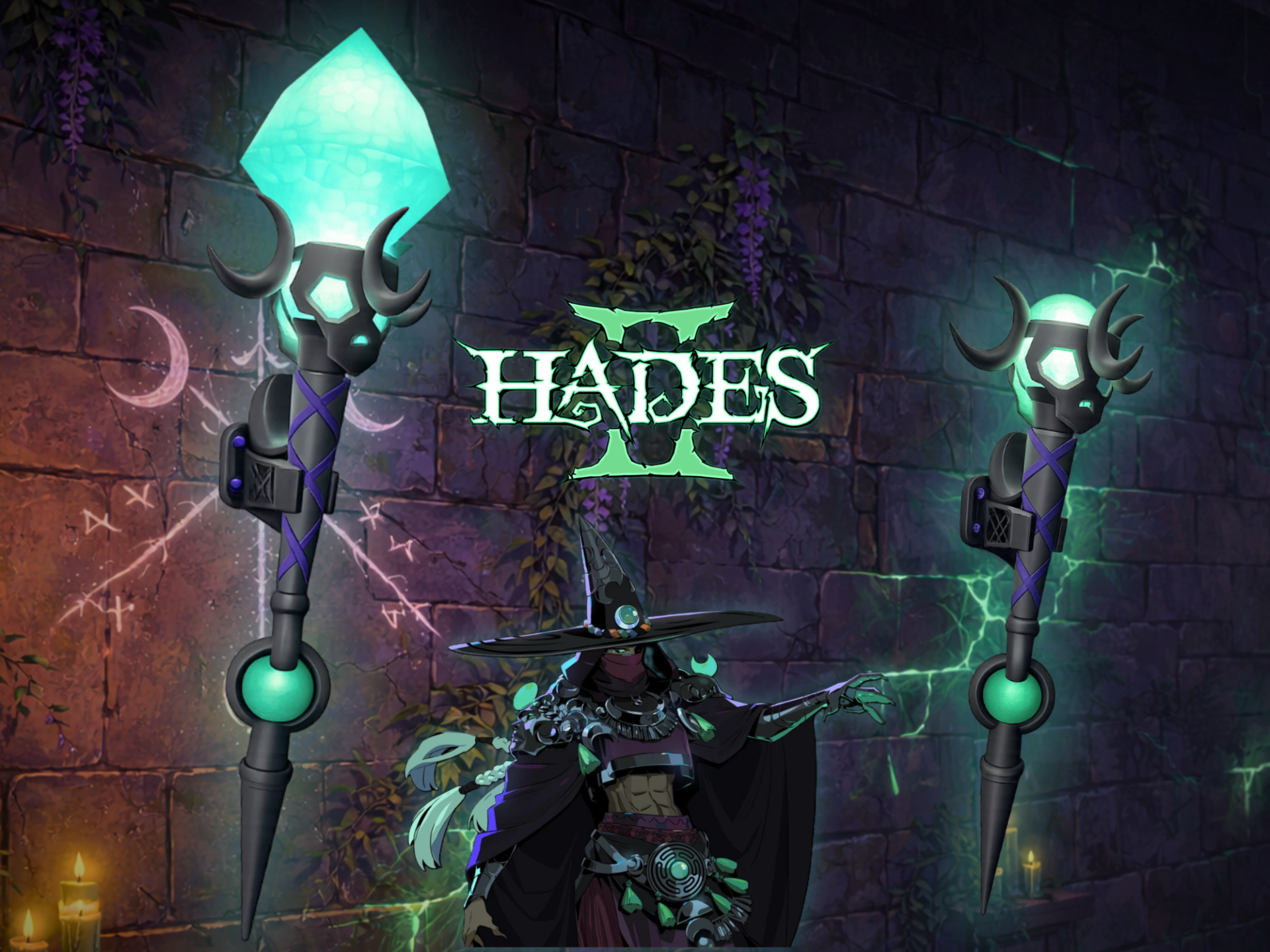 Hecate’s Torches – LED lit, Wall Mountable