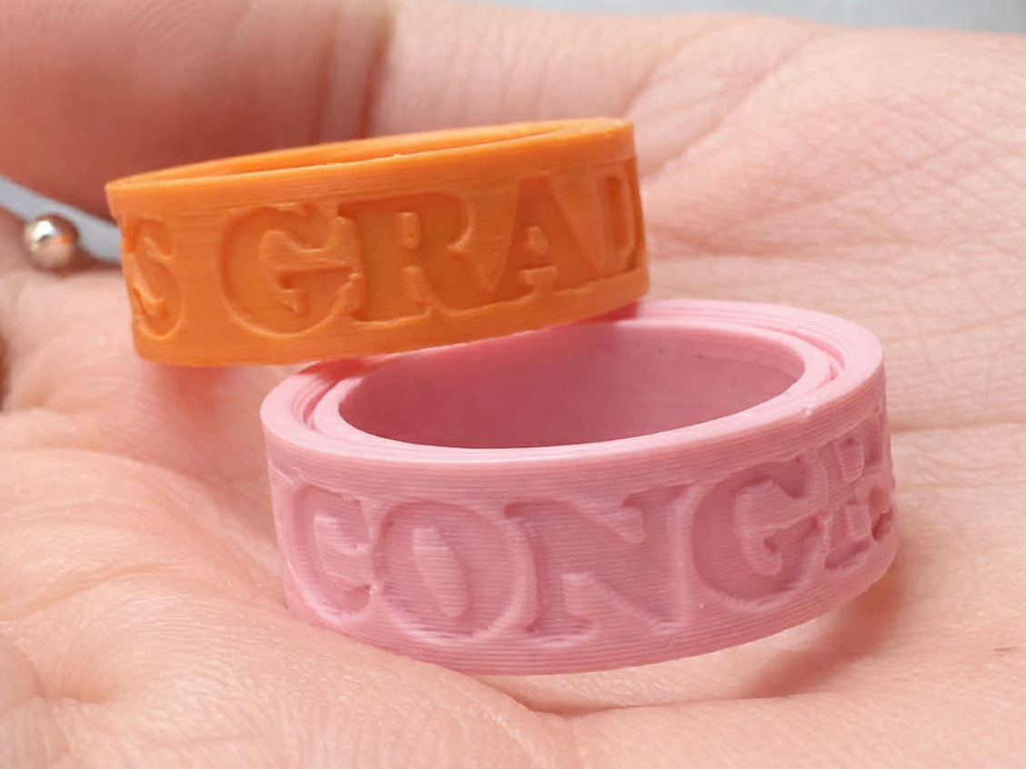 "CONGRATS GRAD" Graduation spinner ring Fidget
