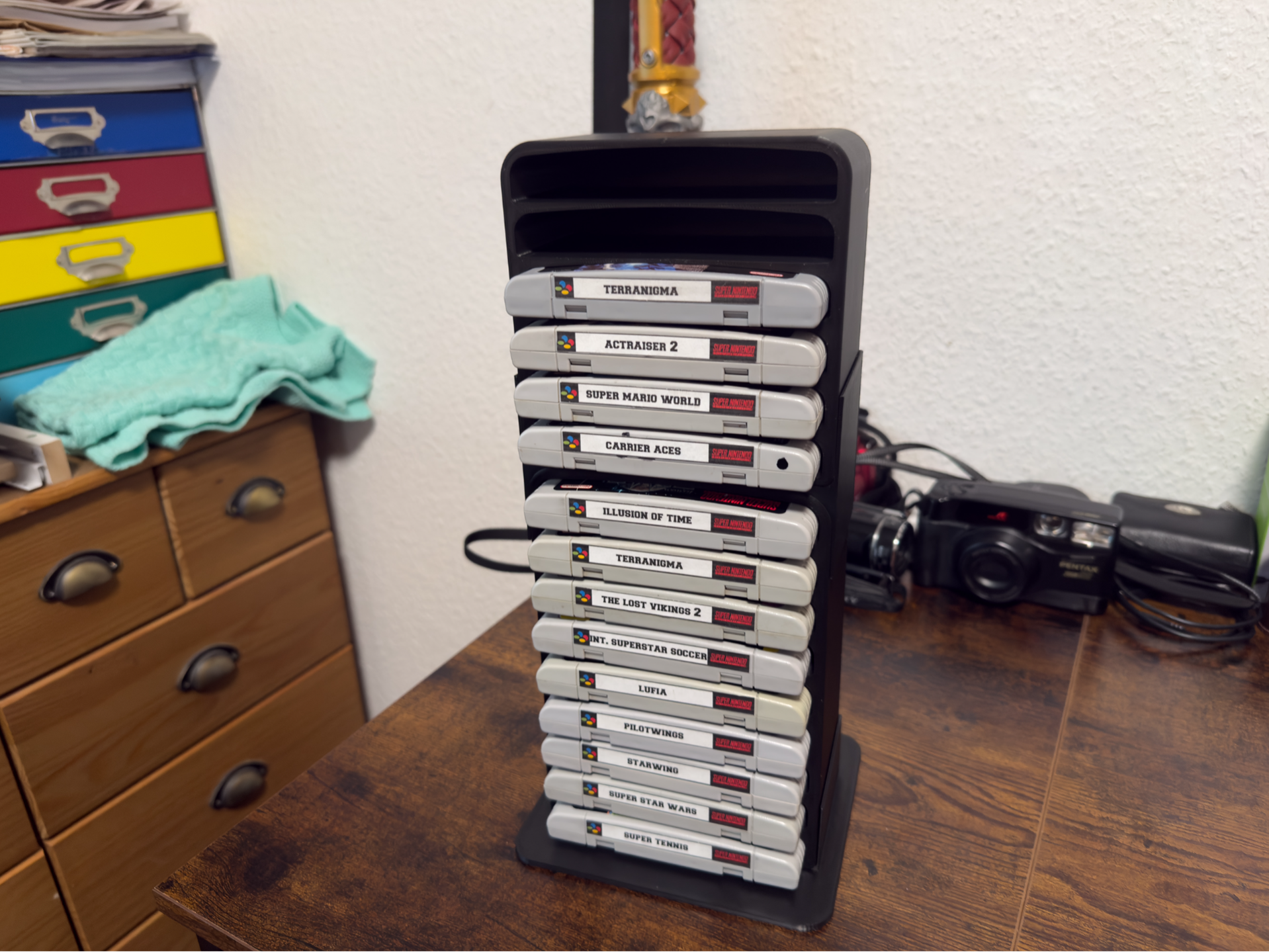 SNES PAL Cartridge Holder/Tower