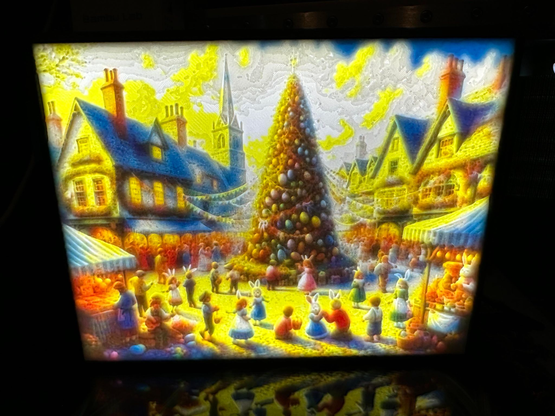 Easter village square Lithophane