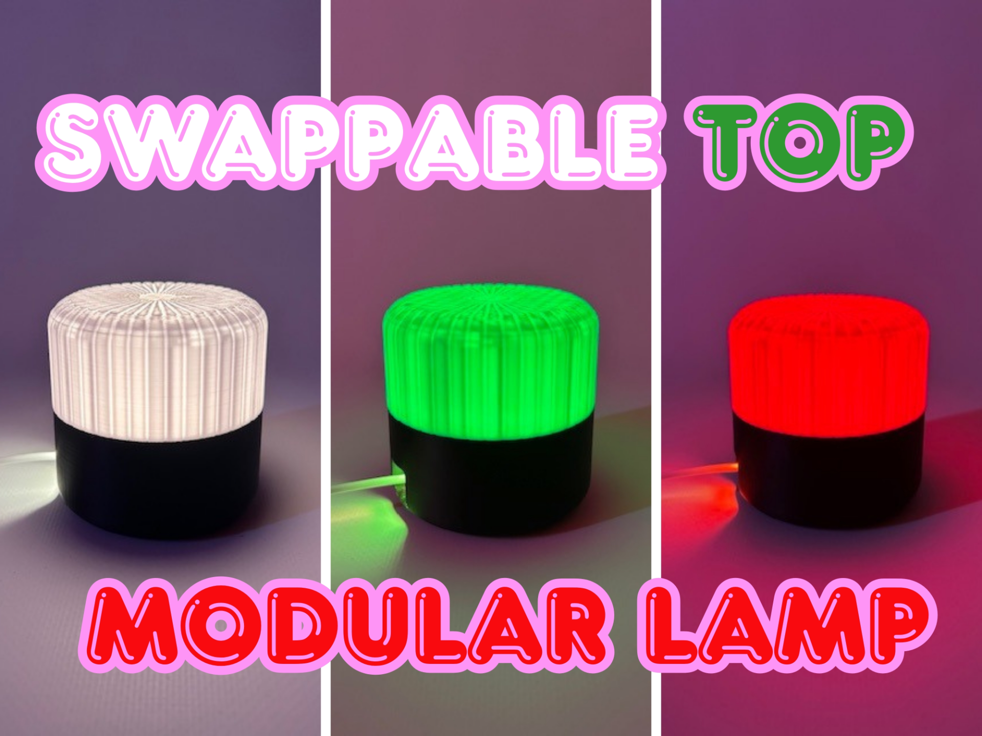 Modular Lamp with Swappable Top