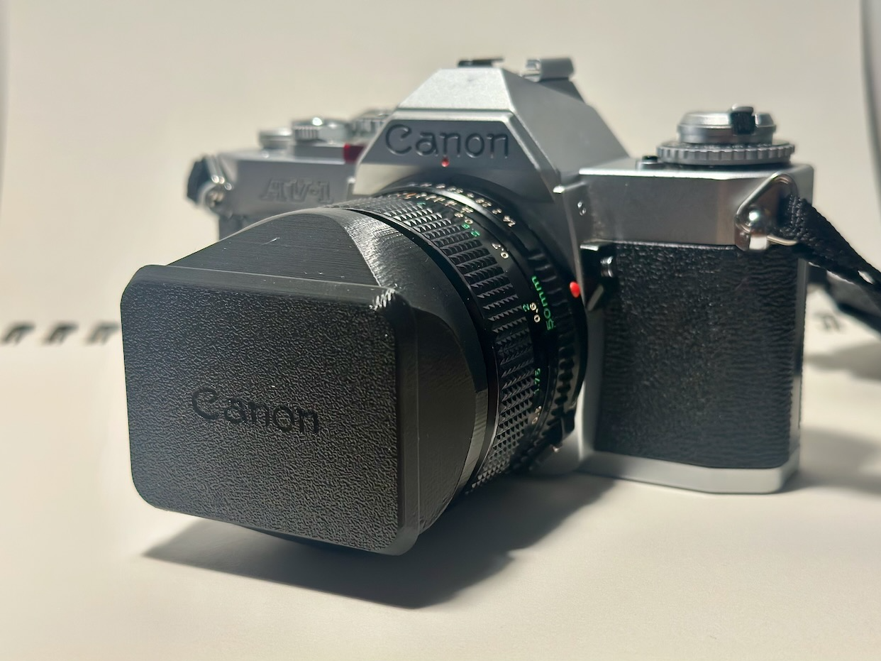 Canon FD 50mm lens hood and front cap