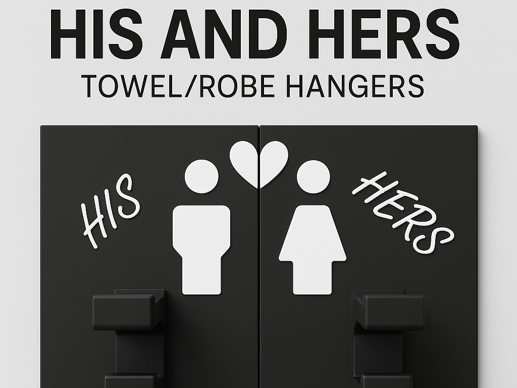 His & Hers towel & robe hangers