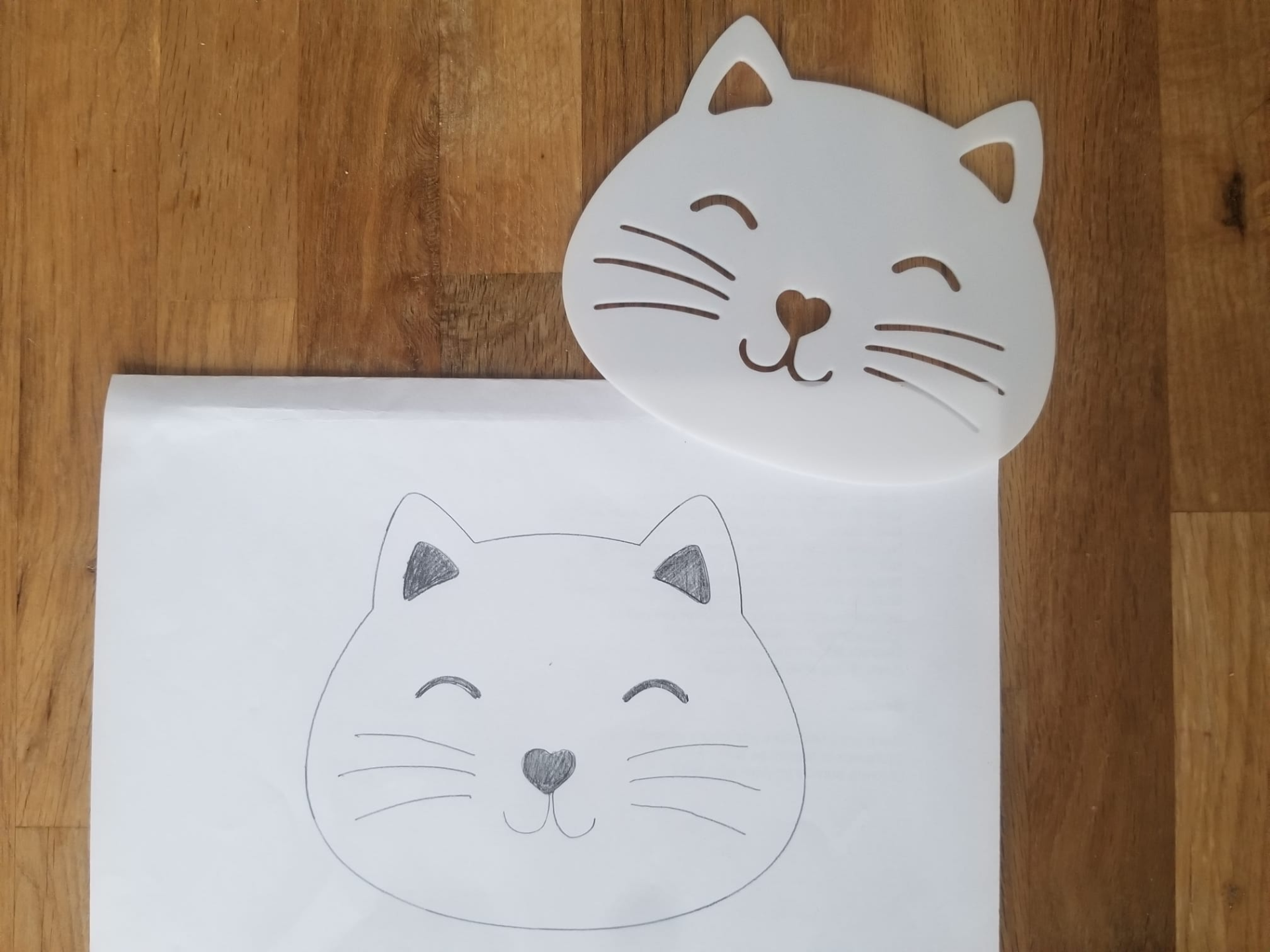 Pochoir tête de chat