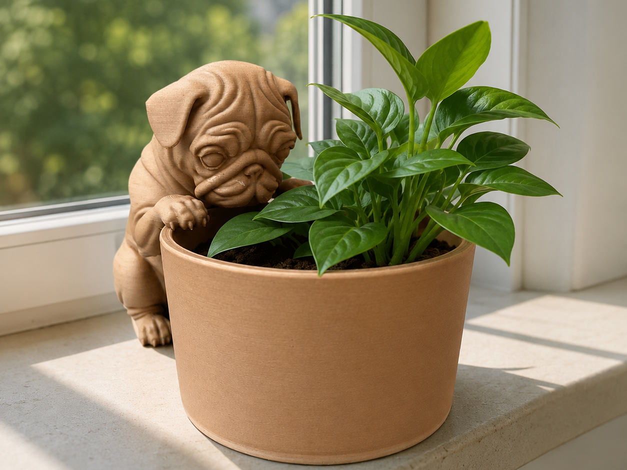 Pug Planter | Desk Organizer | Waste Bin