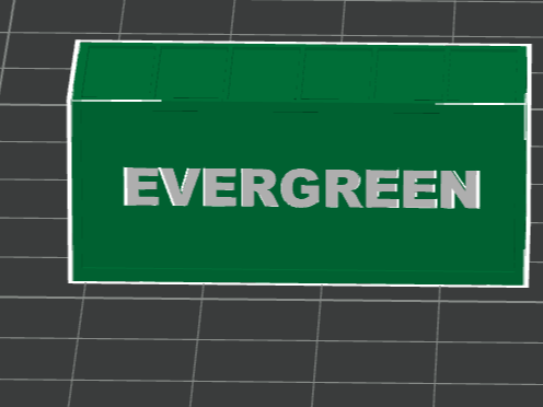 EVERGREEN 20FT container  N-SCALE 1:160