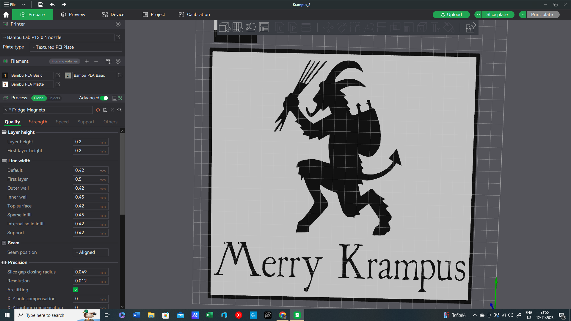 Merry Krampus Wall Plaque / Display