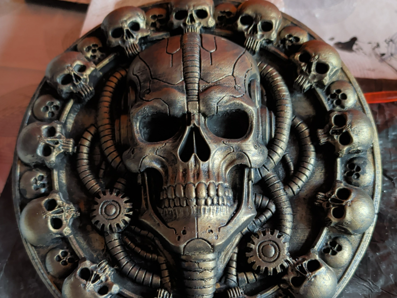 Biomech Skull Relief – Giger Style | Dark Art