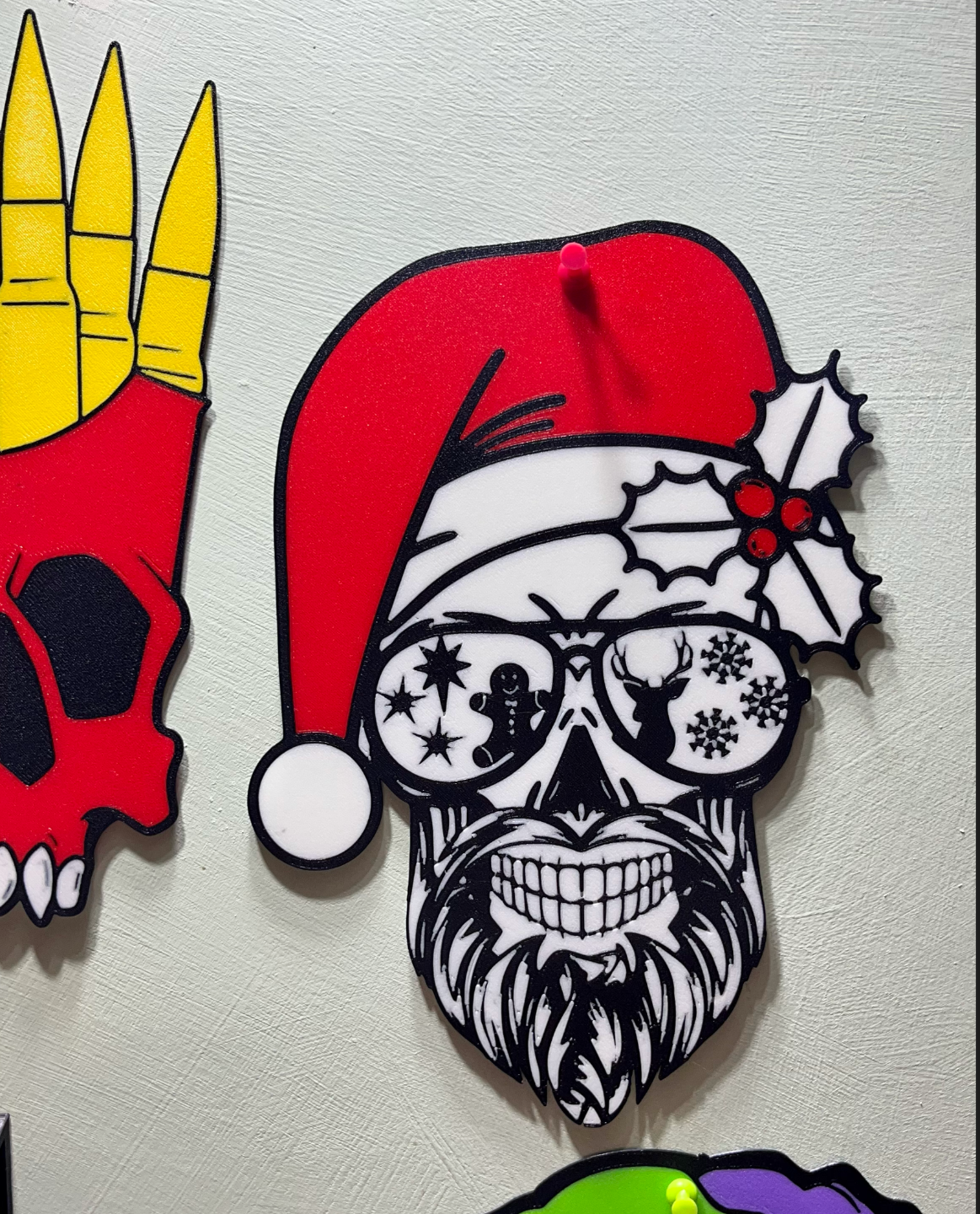 Hipster Santa Skull