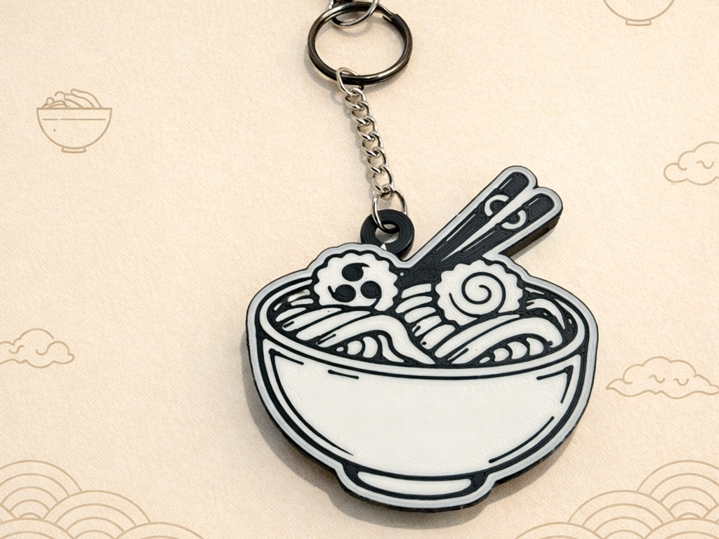 stylish ramen bowl keychain