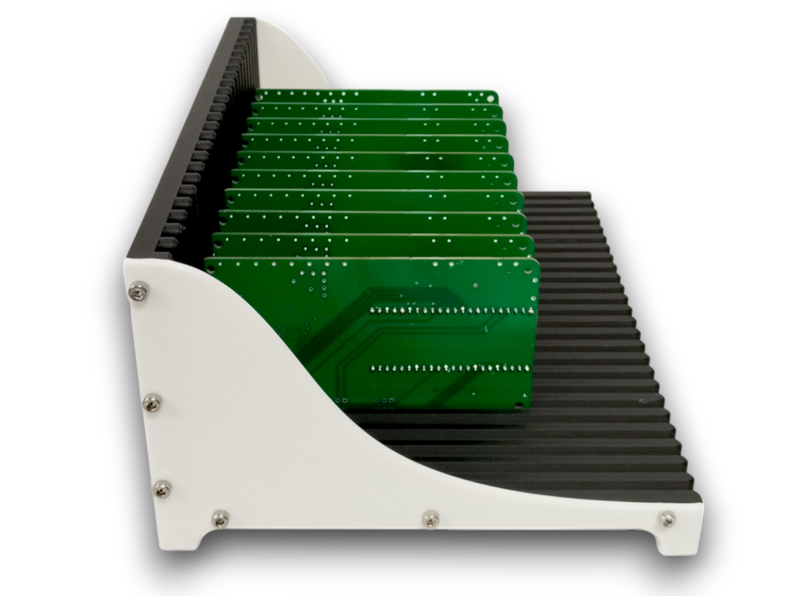 PCB Rack, 25 slots, using brass threaded inserts