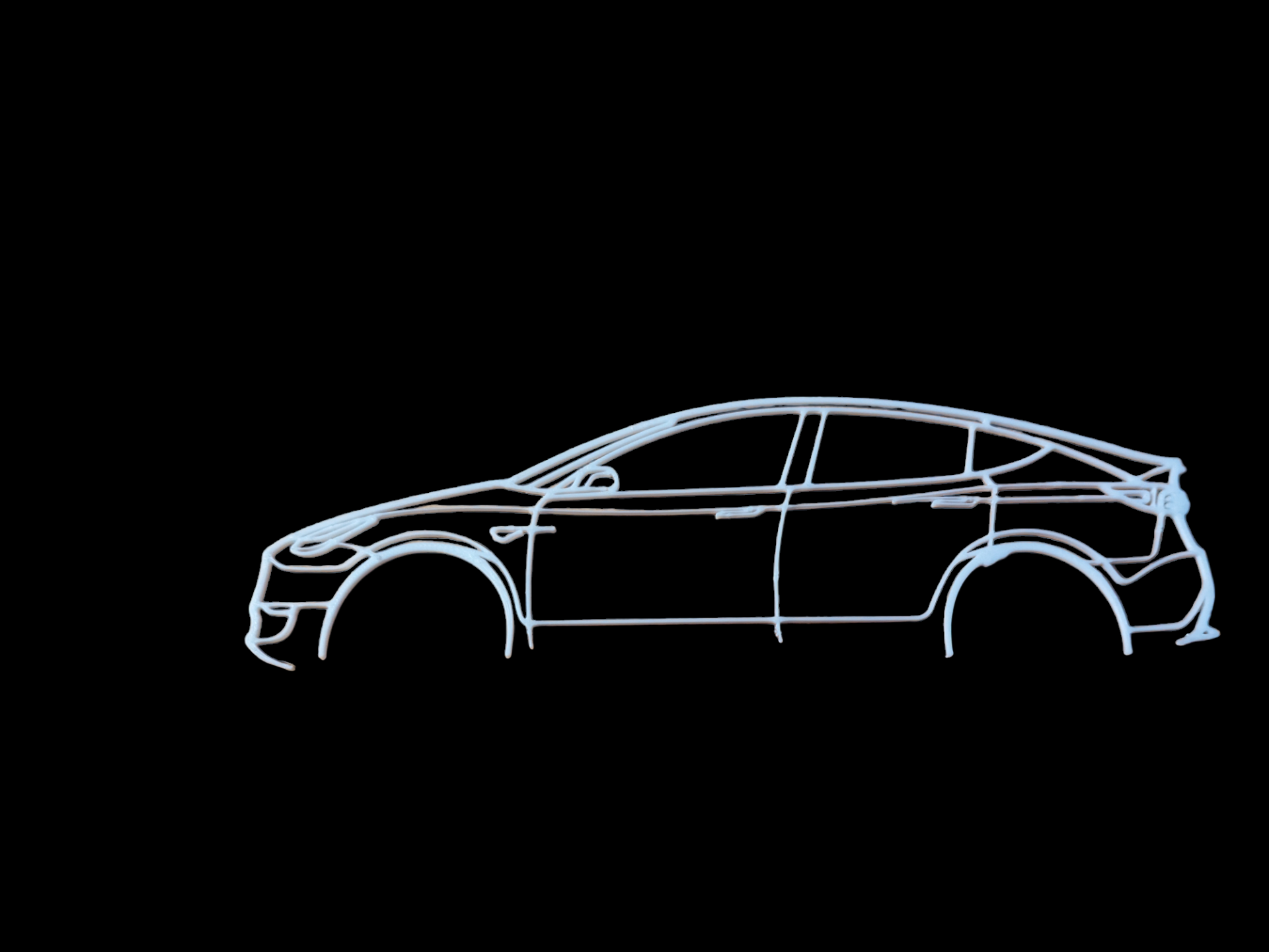 tesla model Y silhouette wall art