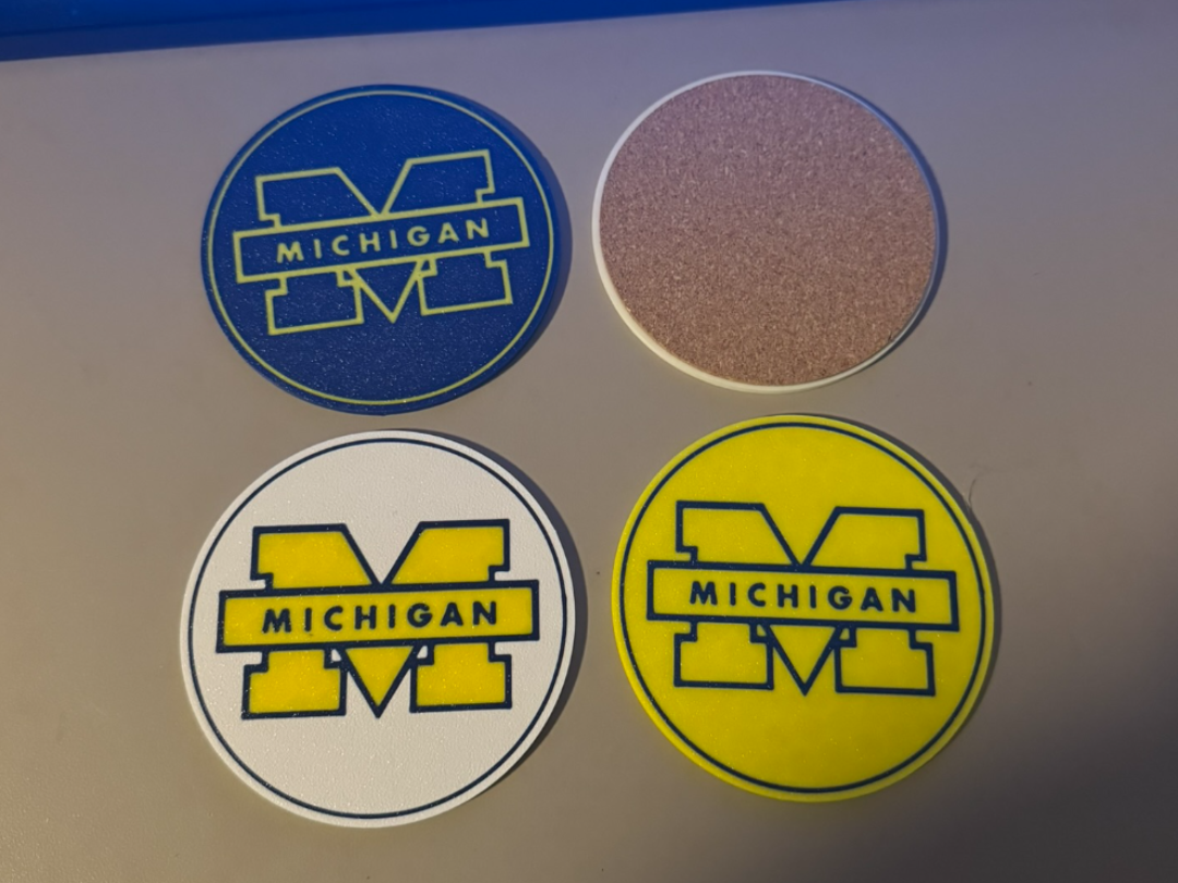 University of Michigan Coaster - 2 AND 3 Color