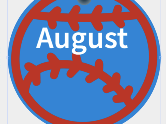 New August Baseball Tag