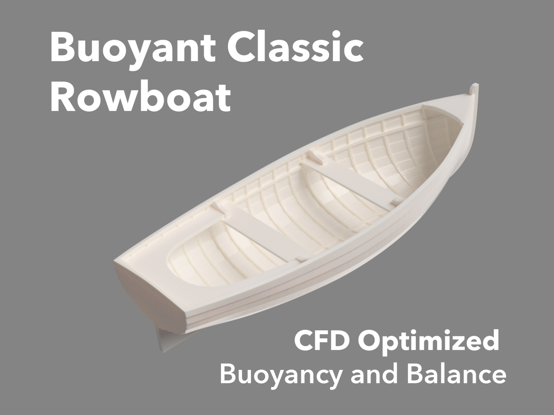 Detailed Buoyant Classic Row Boat - CFD Optimized