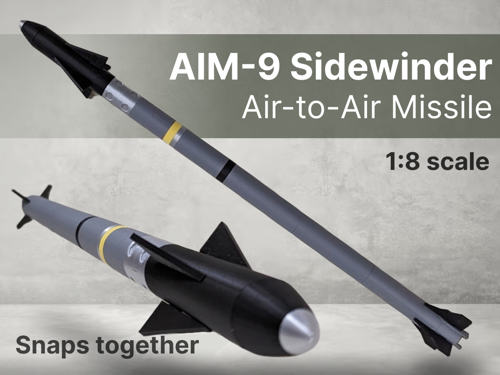 AIM-9X Sidewinder Air-to-Air Missile 1:8, Snap Fit