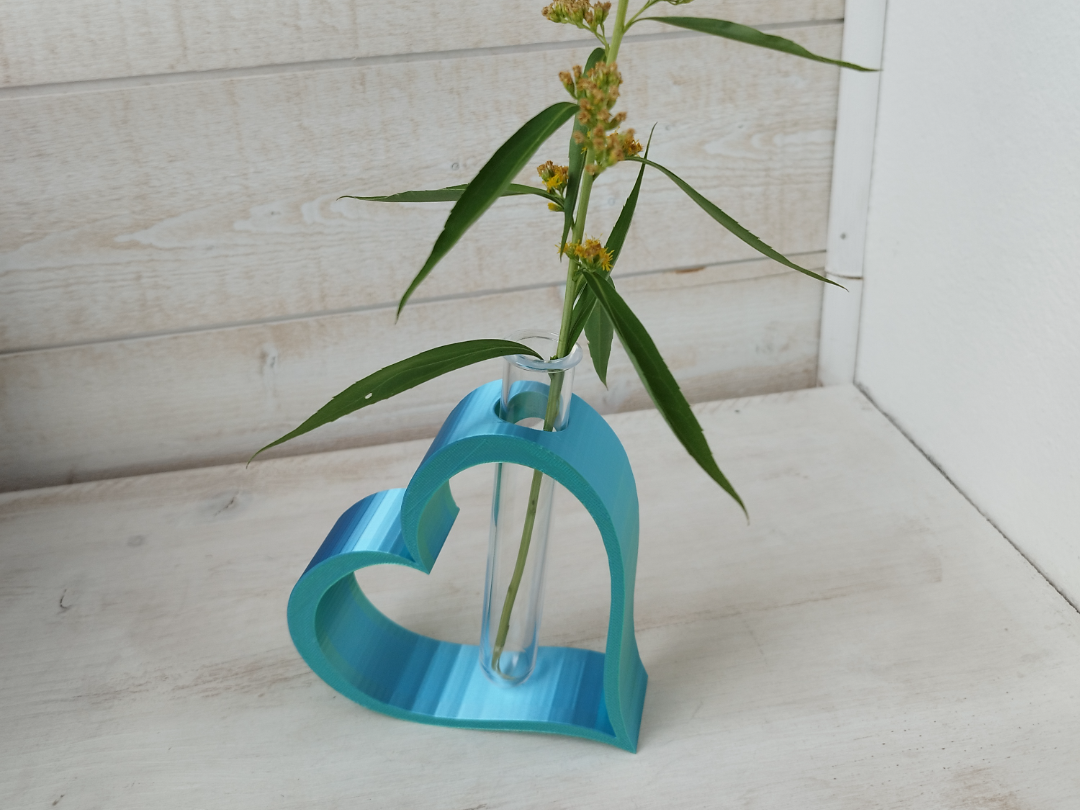 Vase Coeur avec tube à essai