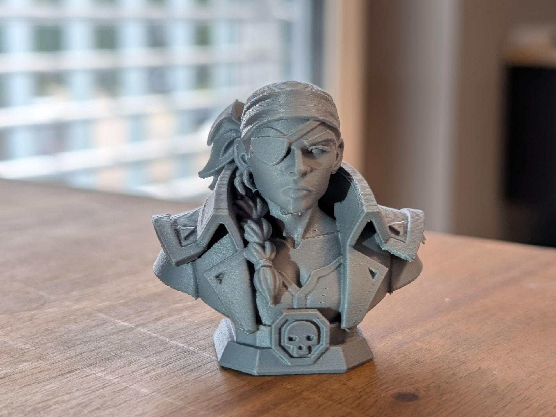 Female Pirate Captain Bust – Eyepatch & Braid