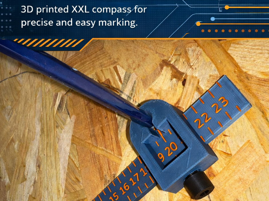 Compas, Compass XXL, trace cercle multi-tailles