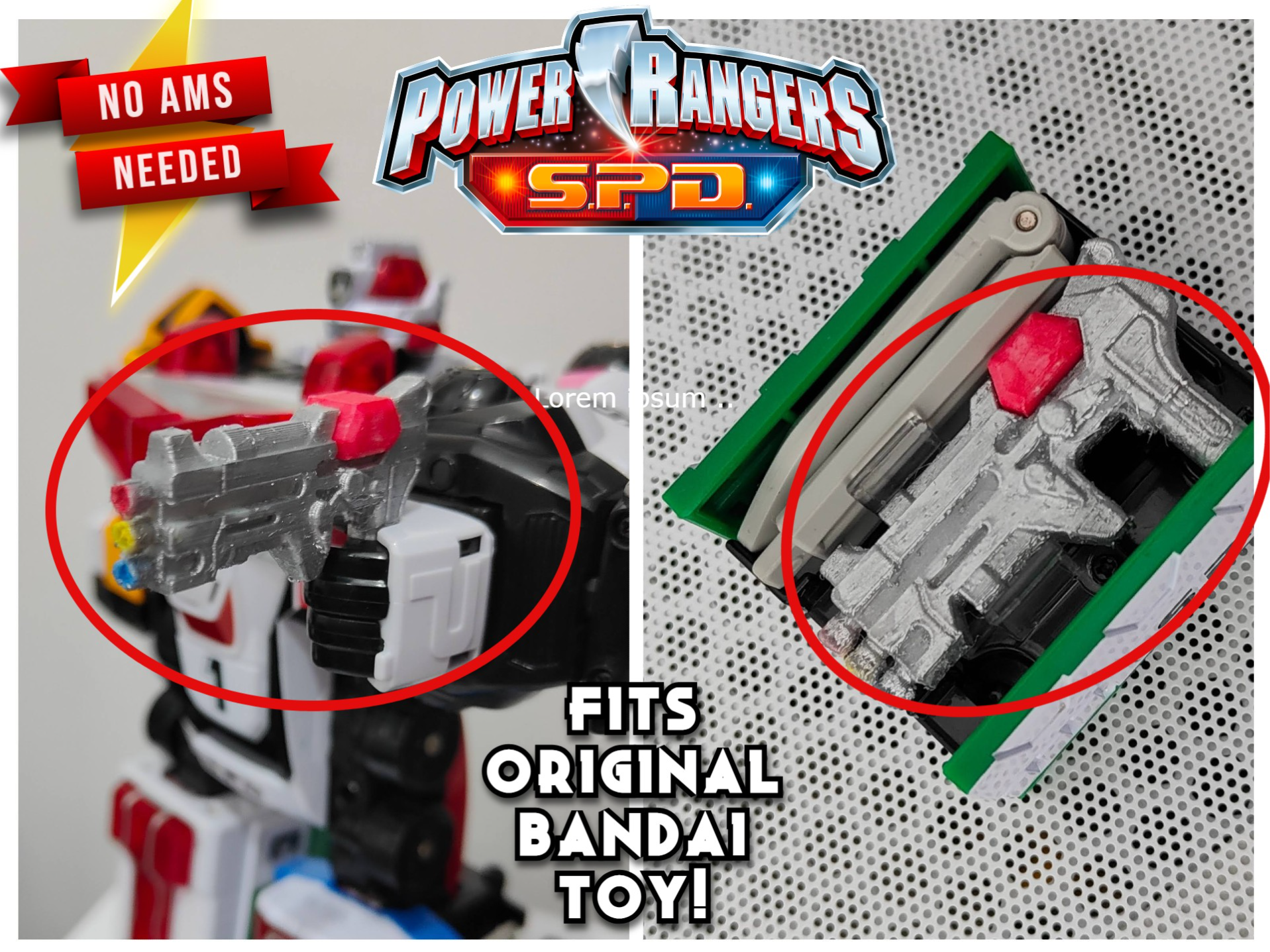 Power Rangers SPD - Megazord Toy Gun Replacement
