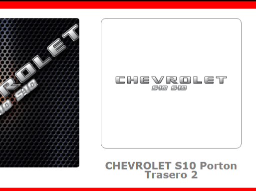 logo escalable chevrolet s10 porton trasero