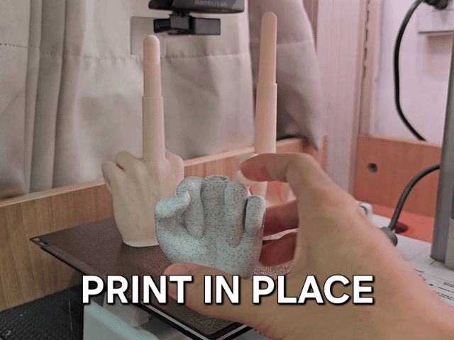 PRINT IN PLACE collapsible middle finger 伸縮中指 鄙視手收
