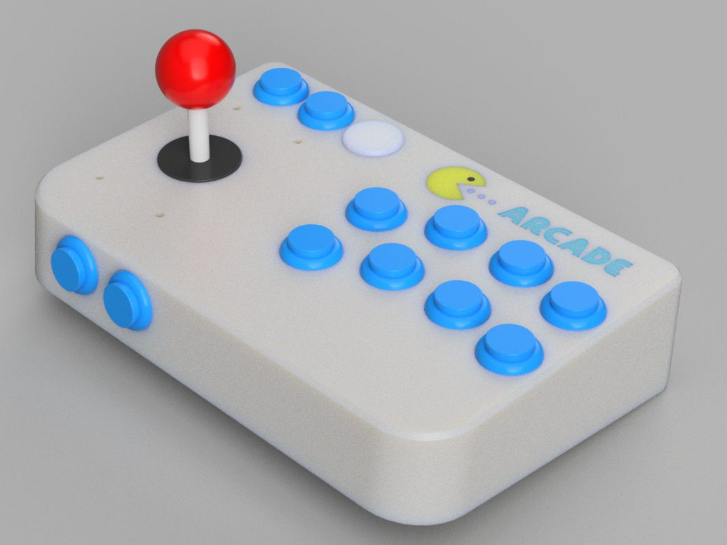 MAME Arcade USB Joystick, customizable, Fusion360