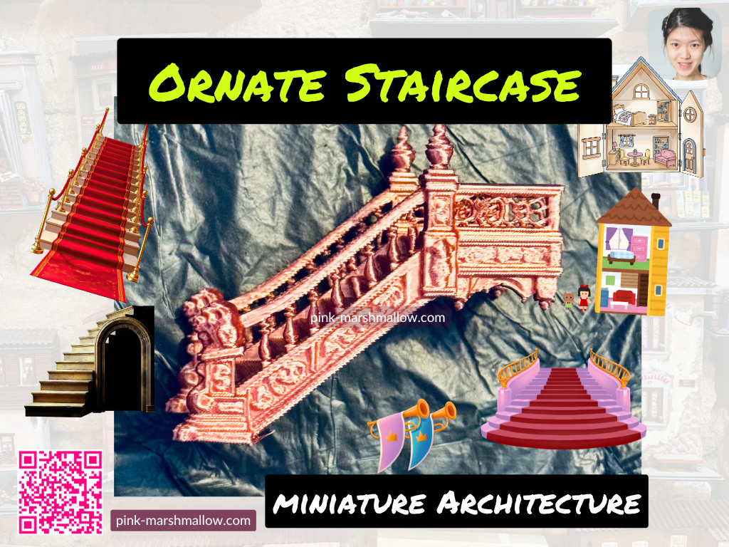 Ornate Staircase-Miniature Architecture/Dollhouse