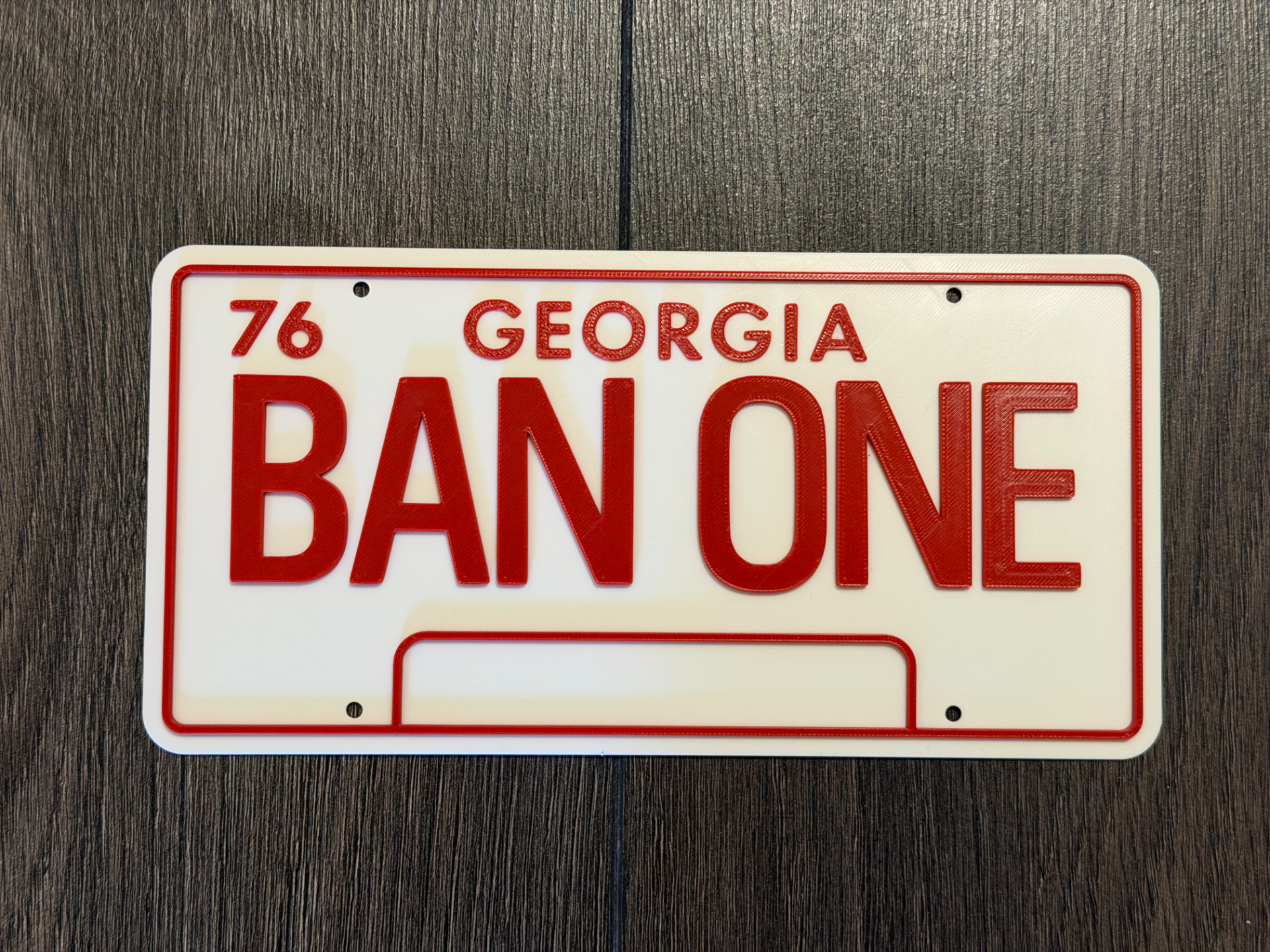 BAN ONE License plate (Smokey and the Bandit)