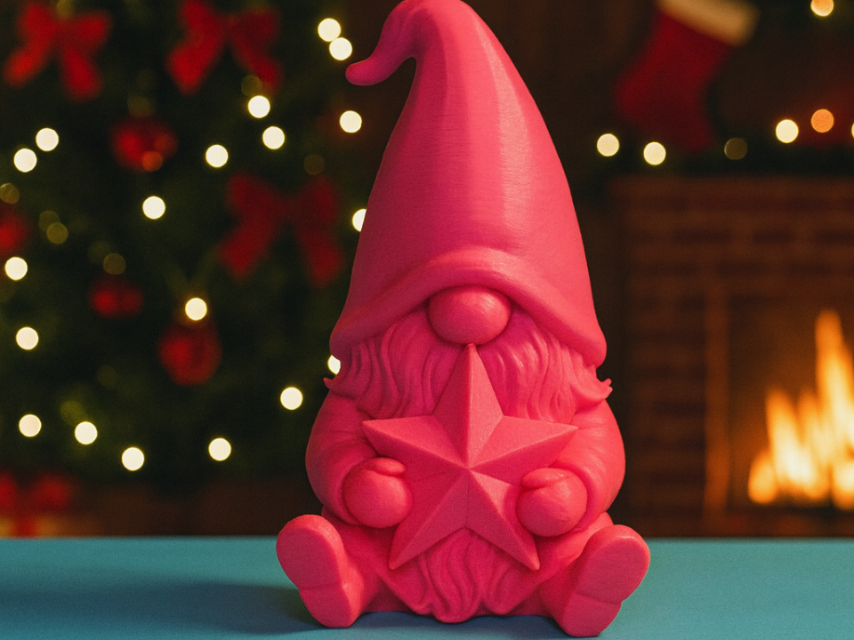 Weihnachtsgnom mit Weihnachtsstern
