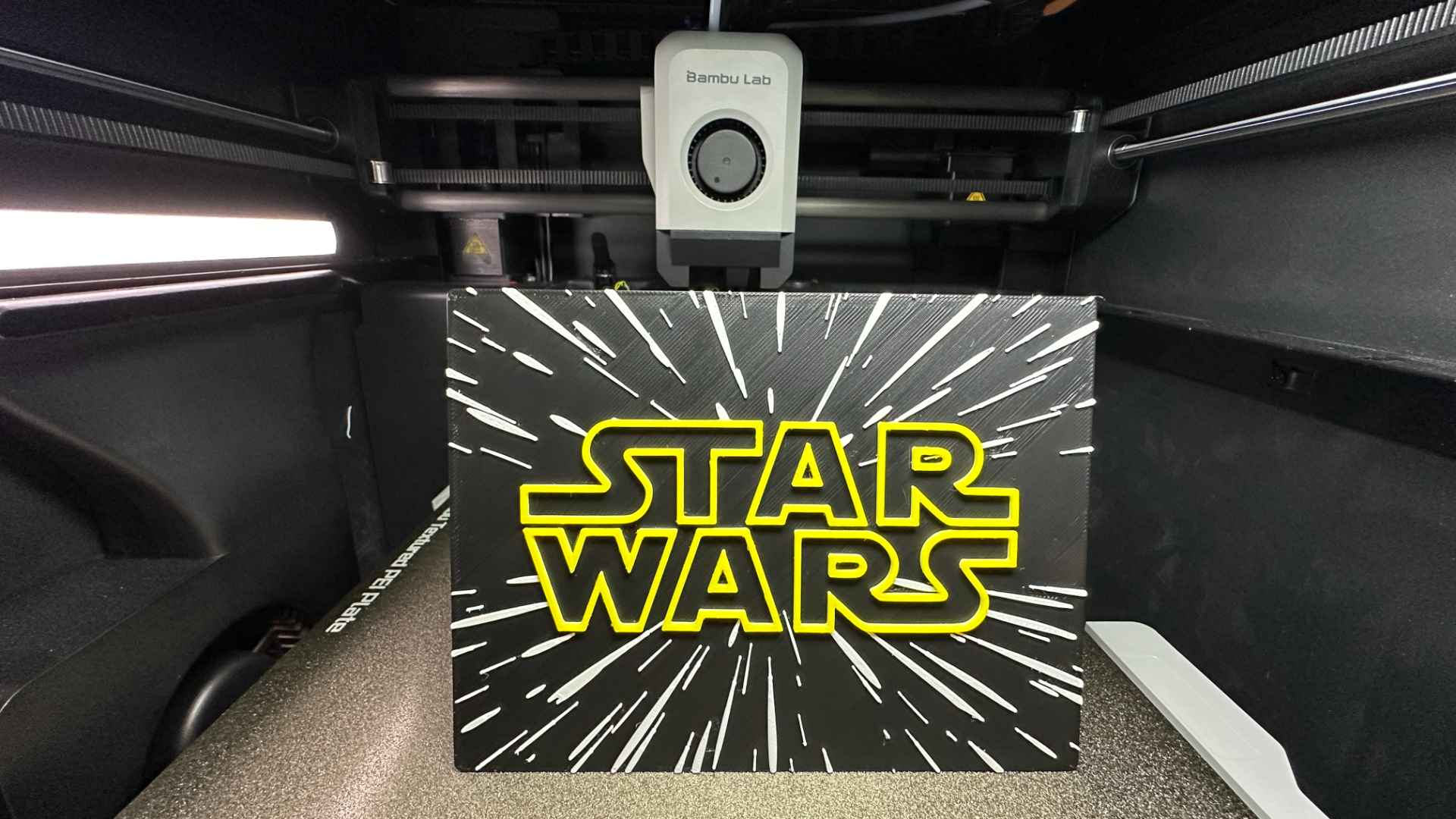 Star Wars logo in hyperspace