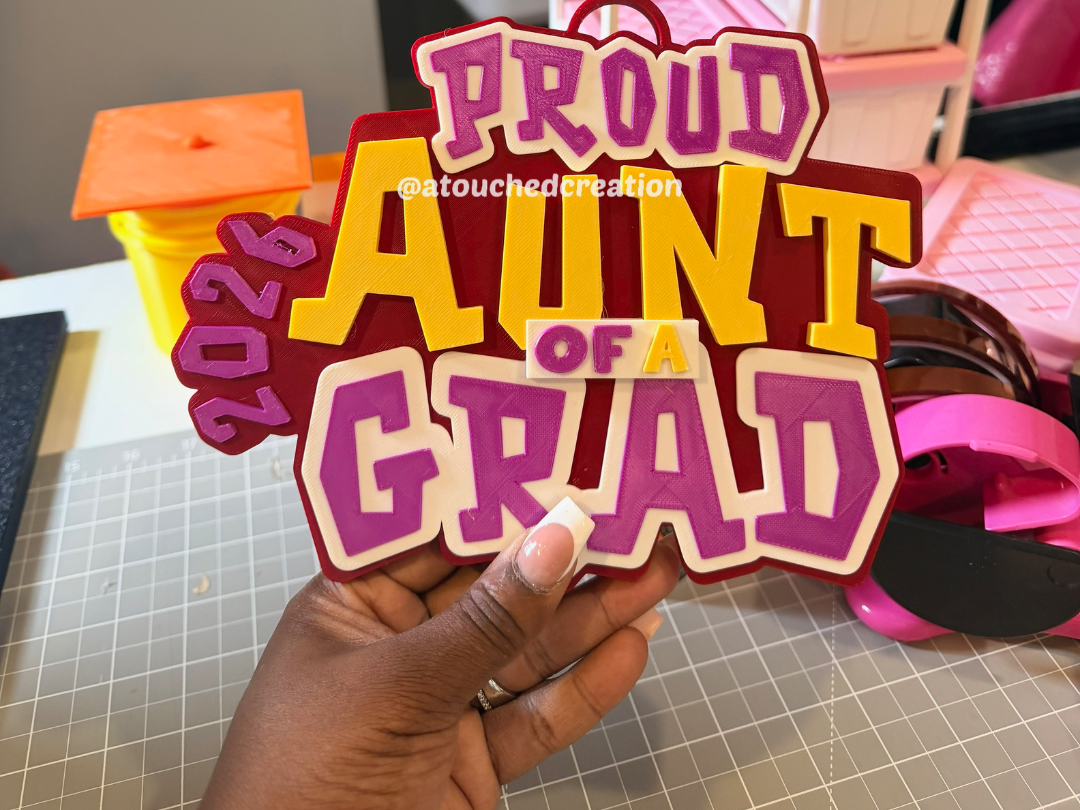 Proud Aunt of a 2026 Grad 3D Hype Chain