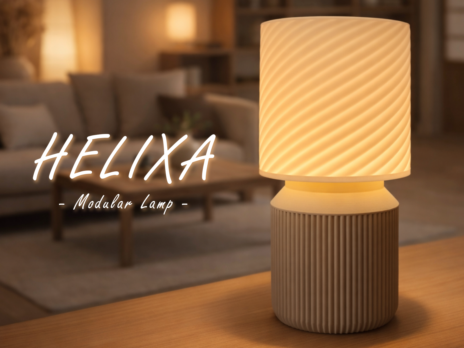 Japandi Lampe - HELIXA - E27 und LED Kit 001