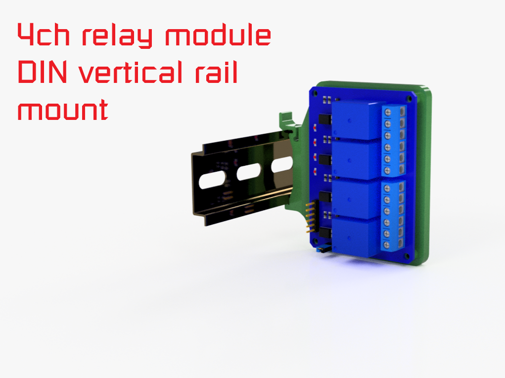 4 ch relay module DIN vertical rail mount