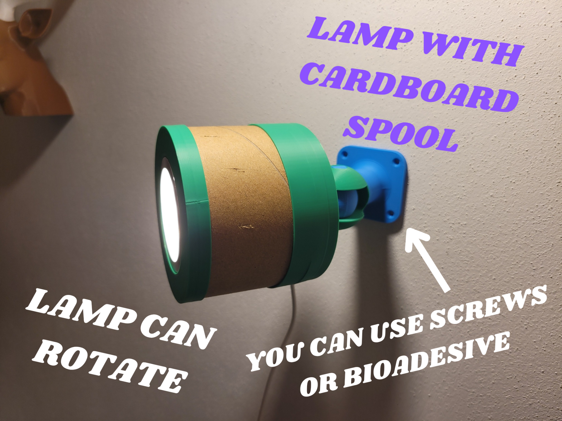 Lamp with recicle cardboard spool