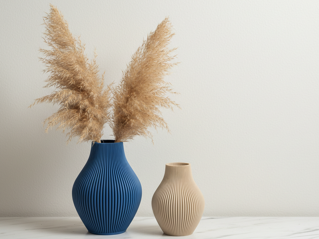 Oliva – Moderne Vase mit gerippter Struktur